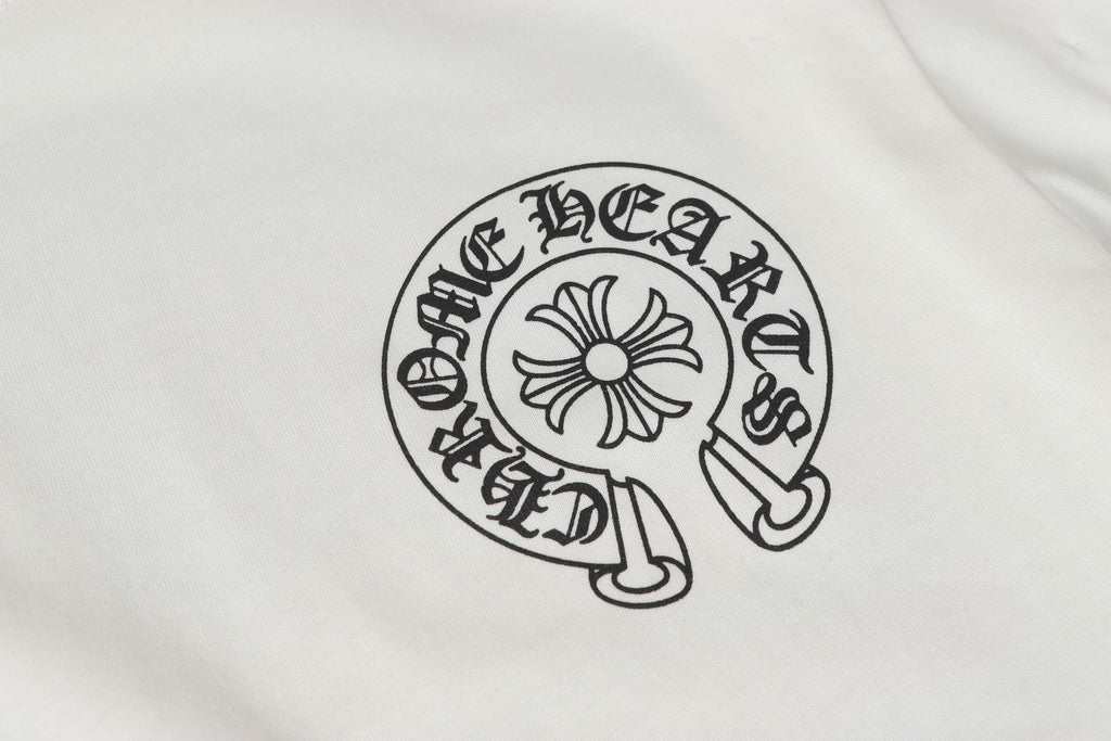 Chrome-Hearts Logo Flag Long Sleeve Tee - Black White Gothic Street T-Shirt K2126