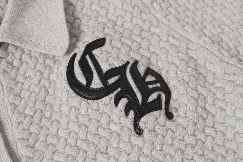 Chrome-Hearts Gothic Cross Knit Cardigan - Black Grey Streetwear Jacket 904