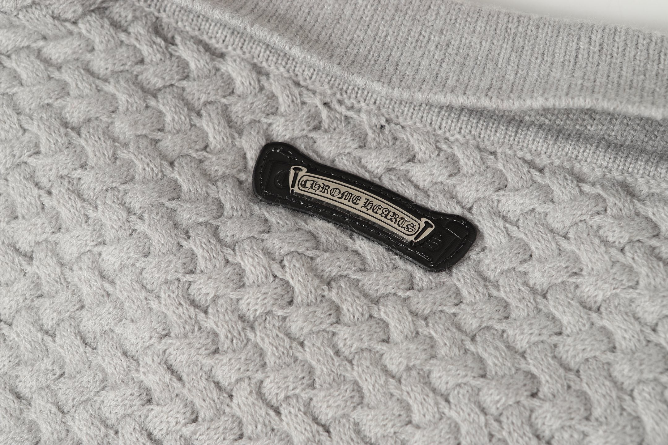 Chrome-Hearts Gothic Cross Knit Cardigan - Black Grey Streetwear Jacket 904