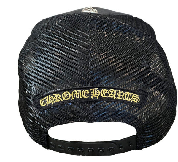 Chrome Hearts CH Hollywood Corduroy Trucker Hat – Black-Gold
