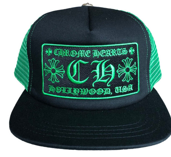 Chrome Hearts Hollywood Trucker Hat – Black-Green
