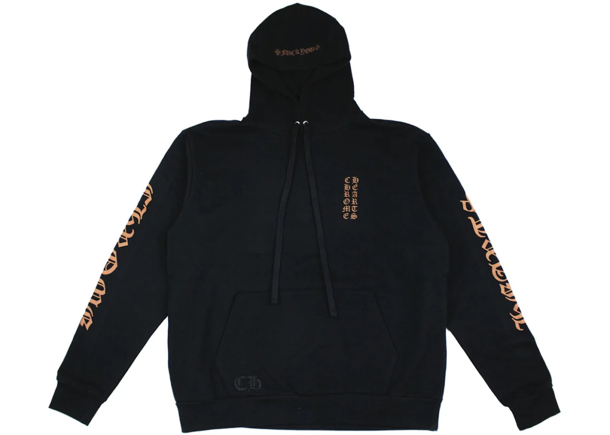 Chrome Hearts Vertical Logo FU Hood Hoodie Black