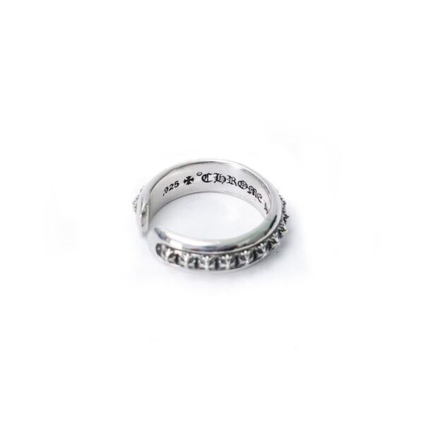 Chrome Hearts Plus Pyramid Open Band Ring